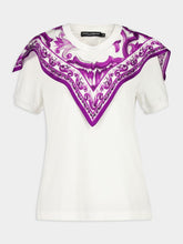 Dolce & Gabbana White T-Shirt with Silk Foulard Detail