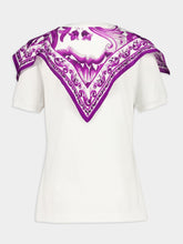 Dolce & Gabbana White T-Shirt with Silk Foulard Detail