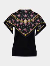 Dolce & Gabbana Black Cotton T-Shirt with Scarf Detail