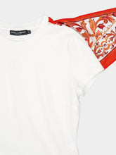 Dolce & Gabbana White Majolica Scarf T-Shirt
