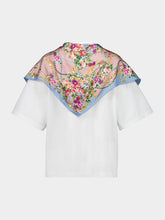 Dolce & Gabbana White Cotton T-Shirt with Floral Twill