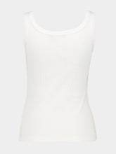 Dolce & Gabbana White Cotton Tank Top with Logo Label