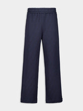 Fendi Navy Blue Casual Fit FF Allover Cotton Trousers