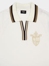 Fendi White FF Jacquard Polo Shirt