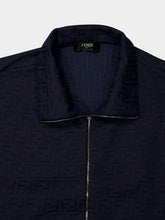 Fendi Navy Blue Monogram Zip-Up Sweatshirt
