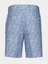 Fendi Blue FF Linen Bermuda Shorts