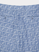 Fendi Blue FF Linen Bermuda Shorts