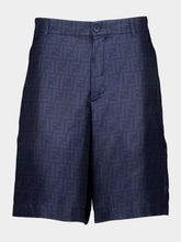 Fendi Blue FF Silk Bermuda Shorts