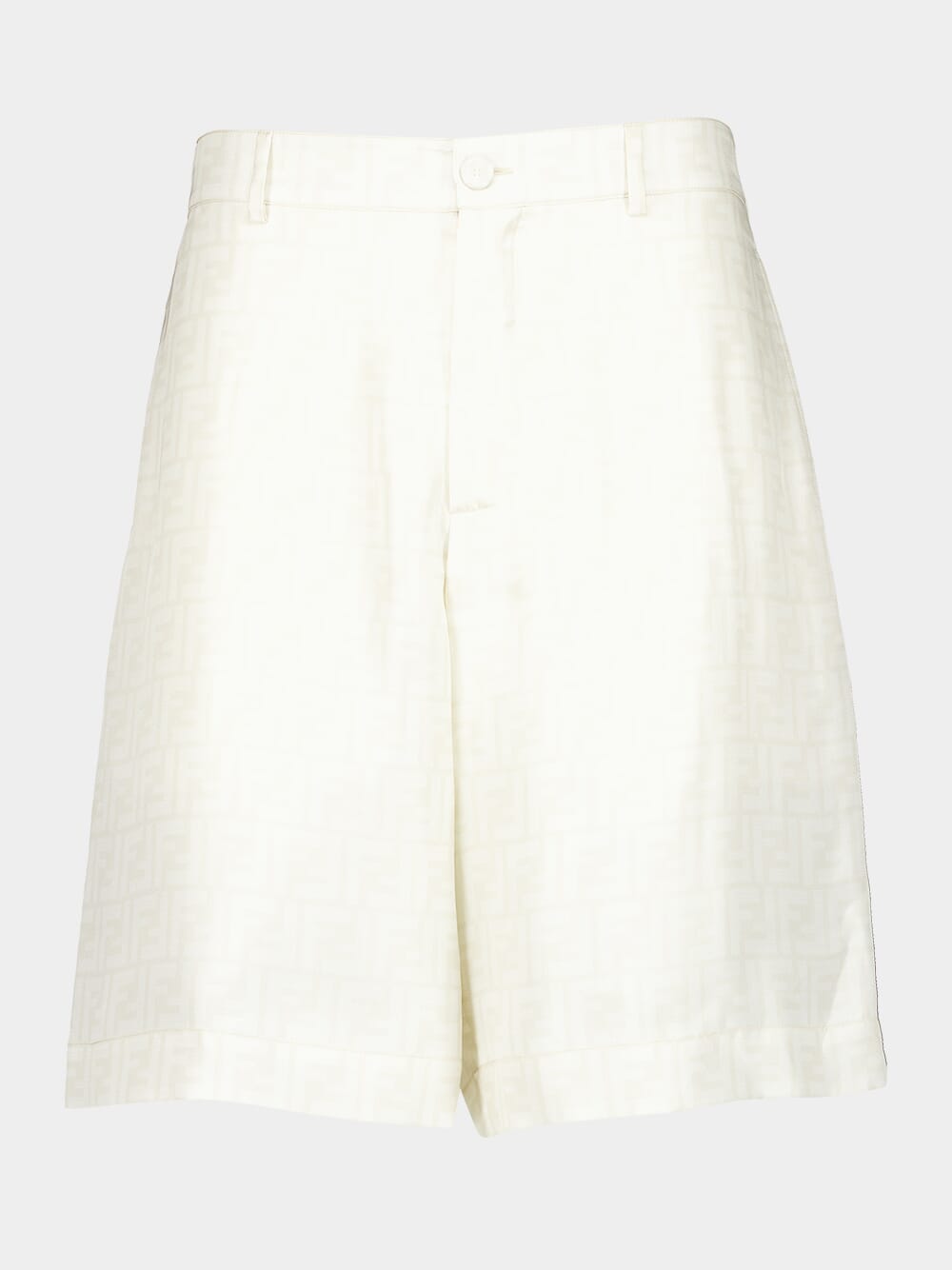 White FF Silk Shorts