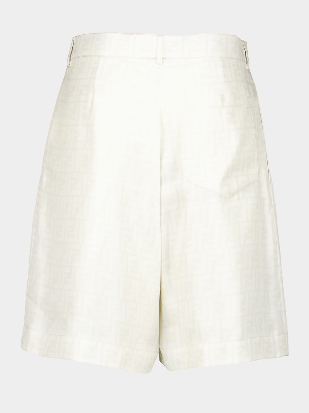 White FF Silk Shorts