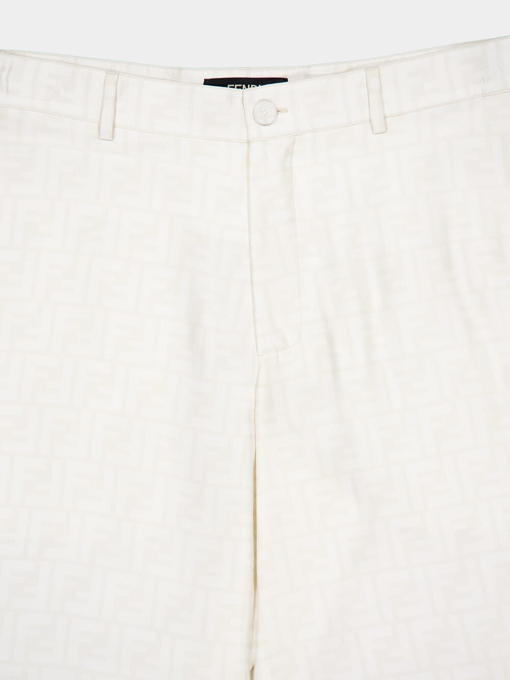 White FF Silk Shorts