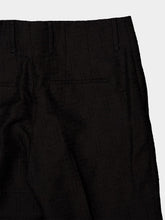 Fendi Black Linen FF Jacquard Tailored Trousers