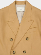 Ami Paris Camel Wool Double-Breasted Oversized Jacket