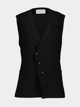 Ami Paris Black Wool Tailored Waistcoat