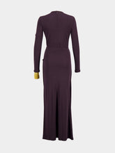 Fendi Dark Purple Draped Jersey Dress