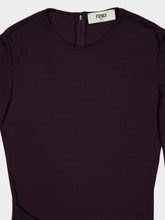 Fendi Dark Purple Draped Jersey Dress