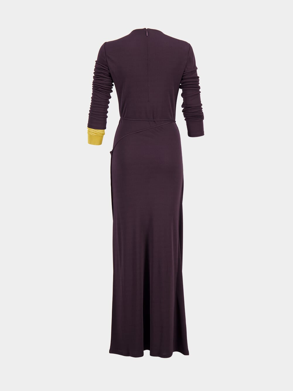 Dark Purple Draped Jersey Dress