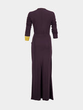 Fendi Dark Purple Draped Jersey Dress