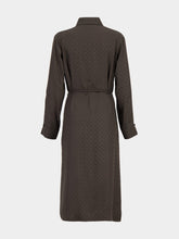 Fendi Brown FF Jacquard Silk Midi Shirt Dress