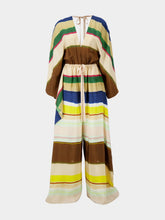 Fendi Multicolour Venetian Stripes Silk Jumpsuit