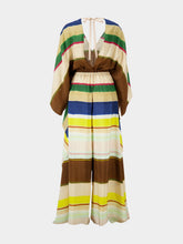 Fendi Multicolour Venetian Stripes Silk Jumpsuit
