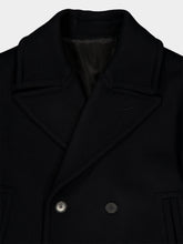 Fendi Black Wool and Angora Double-Breasted Coat