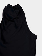 Balmain Black Backless Satin Draped Top