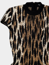Balmain A-Line Leopard Print Jacquard Dress