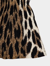 Balmain A-Line Leopard Print Jacquard Dress