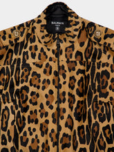 Balmain Leopard Ponyskin-Style Leather Bomber Jacket