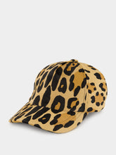 Balmain Leopard Print Ponyskin Leather Cap