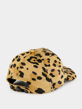 Balmain Leopard Print Ponyskin Leather Cap