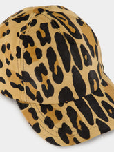 Balmain Leopard Print Ponyskin Leather Cap