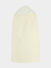 Fendi Ivory Wool Cape with Fur Collar