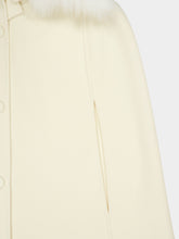 Fendi Ivory Wool Cape with Fur Collar