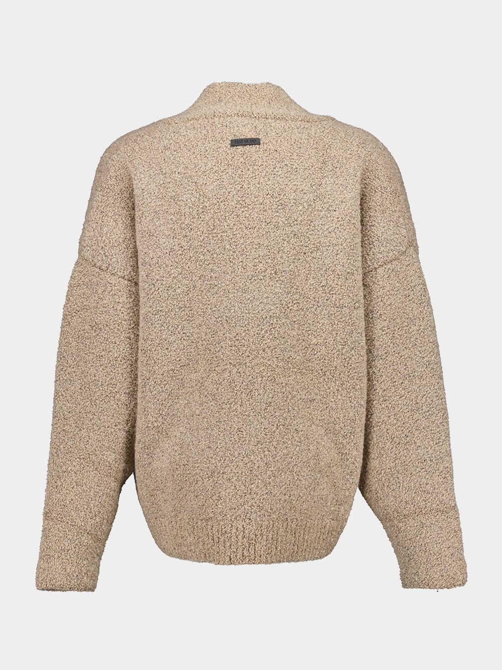 Beige Wool Mohair V-Neck Sweater