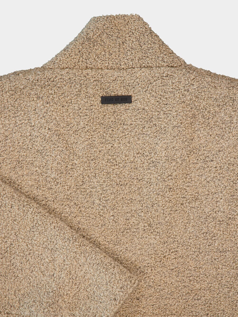 Beige Wool Mohair V-Neck Sweater