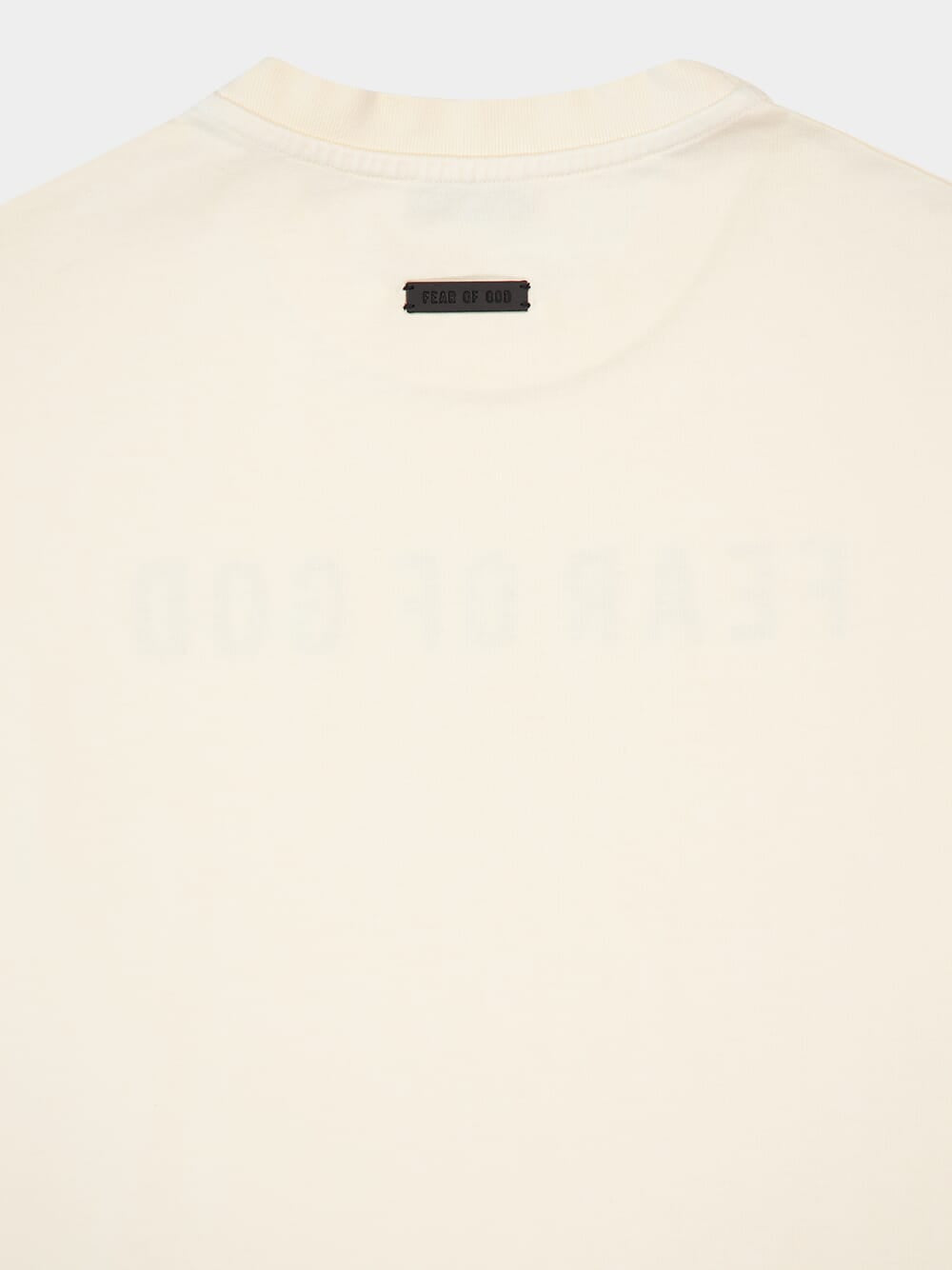 Cream Cotton Logo Print T-Shirt