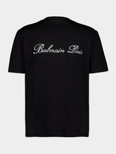 Balmain Black Embroidered Signature T-shirt