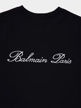 Balmain Black Embroidered Signature T-shirt