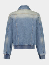 Balmain Blue Cropped Lined Denim Jacket