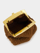 13 BC Woven Brown Suede Clutch Bag