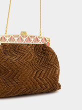13 BC Woven Brown Suede Clutch Bag