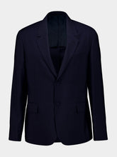 Fendi Dark Blue Wool Canvas Blazer