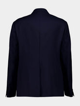 Fendi Dark Blue Wool Canvas Blazer
