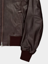 Ami Paris Dark Cherry Lamb Leather Zipped Jacket