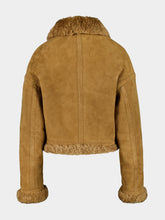 Ami Paris Mastic Beige Shearling Aviator Jacket