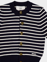 Ami Paris Navy Striped Sailor Cardigan