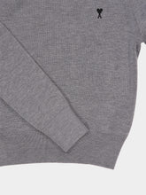 Ami Paris Grey Merino Wool Ami de Coeur Jumper