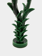 Jean Roger Emerald Green Flambeaux Large Ceramic Candle Holder